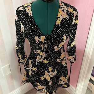 Topshop mini dress Cute polka dot floral print